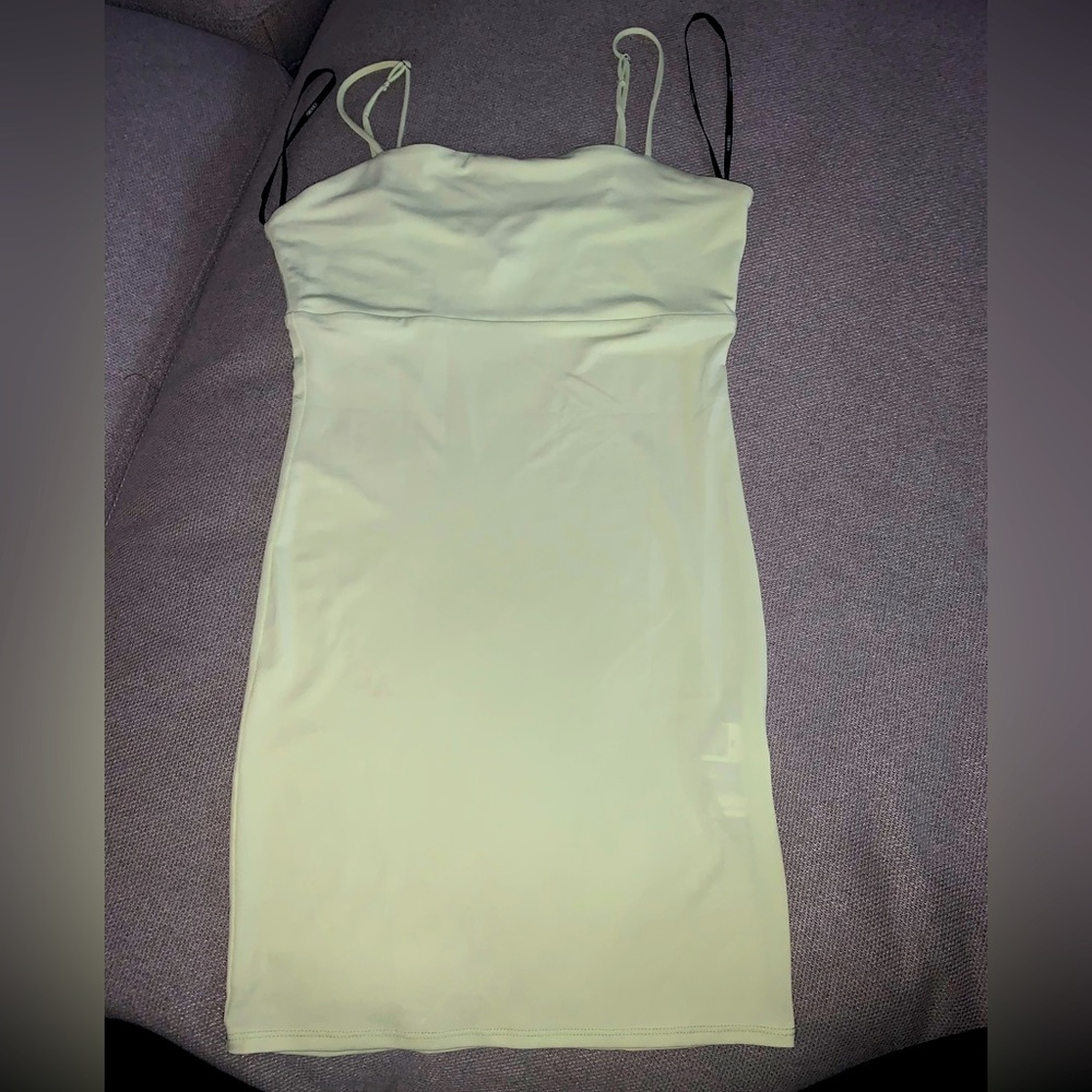 Tight mini neon green dress